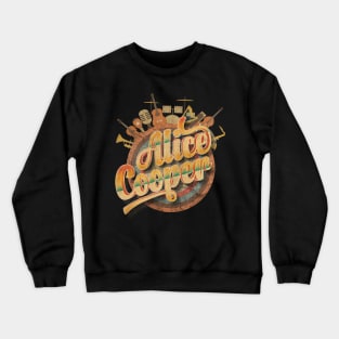 Tour Music Designs Vintage Retro - Alice Cooper Crewneck Sweatshirt